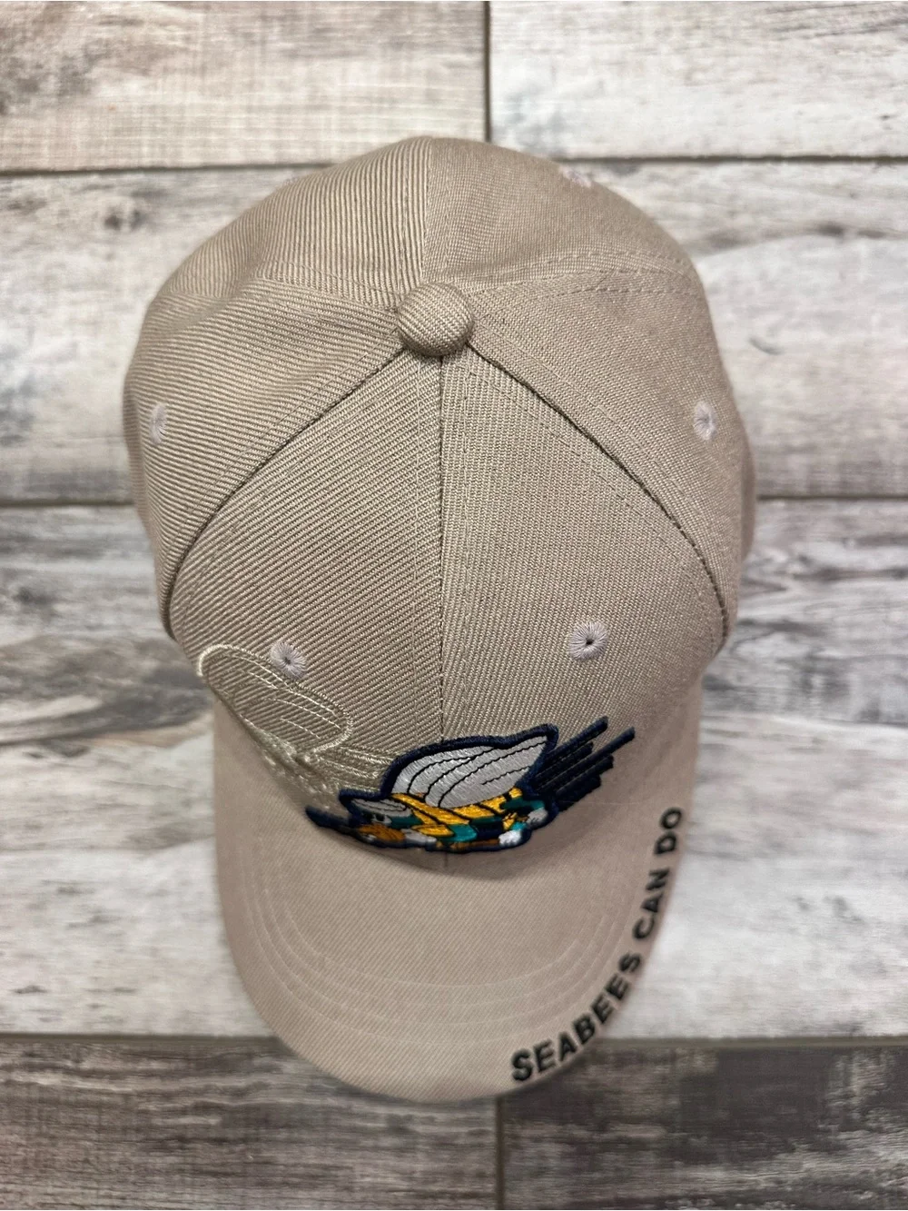 Seabees Embroidered Beige Men's Cap United States Navy